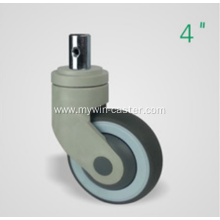 4 Inch Solid Stem Swivel TPR PP Material Medical Caster